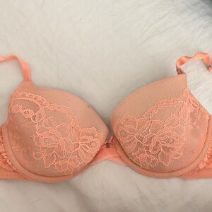 VS lined Demi-buste bra (peach/orange)